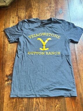 Yellowstone Dutton Ranch Short Sleeve Tee - Navy with Yellow Logo